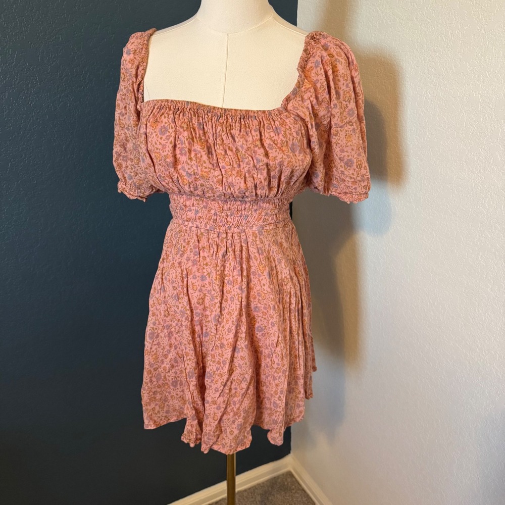 Boho Cottagecore Spell & The Gypsy Collective Floral Mini Dress Small Pink